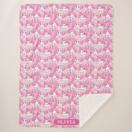 Manta Sherpa Golden Retriever Puppy in Pink Garden