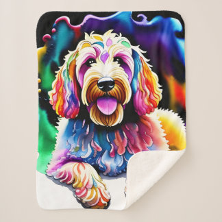 Manta Sherpa Goldendoodle Happy Dog Collection Sherpa Blanket