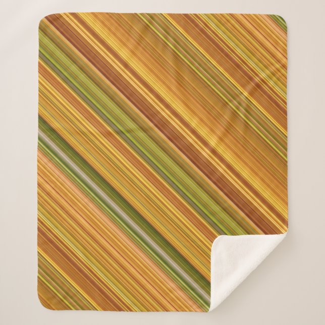 Manta Sherpa Goldenrod Green, Yellow and Naranja Stripe (Anverso)