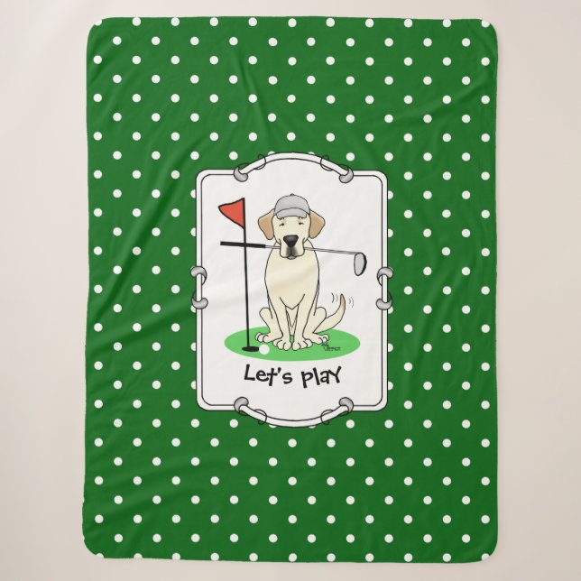 Manta Sherpa Golf golf Amarillo Laboratorio Labrador Perro recu (Anverso)
