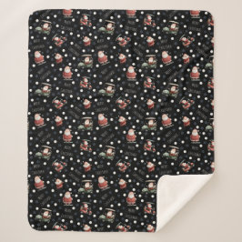 Manta Sherpa Golfing Santa sobre Black