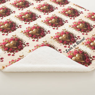 Manta Sherpa "Golpes de corazón dorado"