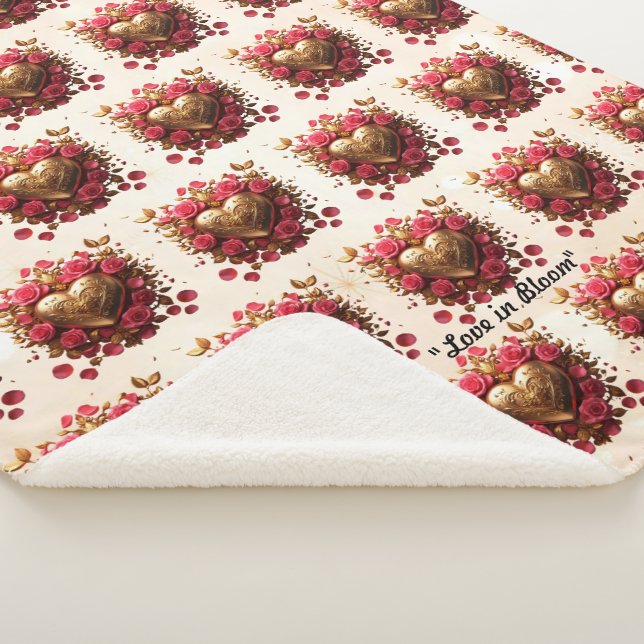 Manta Sherpa "Golpes de corazón dorado" (3/4)