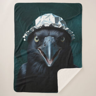 Manta Sherpa Gorra de Relieve metalizado Tin Raven de pájaro ne