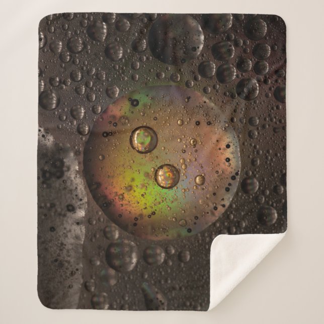 Manta Sherpa Gotas de agua en el panel de vidrio (Anverso)
