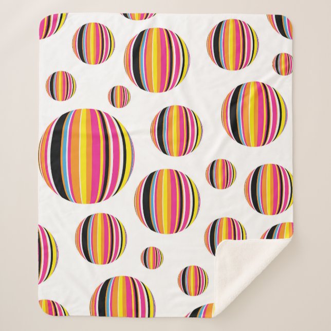 Manta Sherpa Gotas de lluvia arcoiris: patrón a rayas (Anverso)