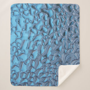 Manta Sherpa Gotas de lluvia suaves en vidrio azul