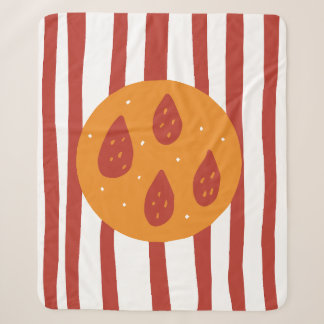 Manta Sherpa Gotas de sol naranja bohemio y rayas negras Blanke