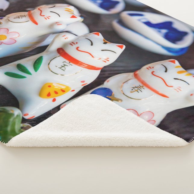 Manta Sherpa Grabando figuras de gatos (3/4)