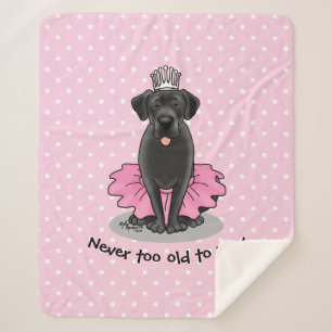 Manta Sherpa Gracioso ballet de perro Princesa Black Lab Recupe