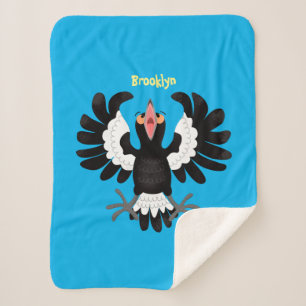 Manta Sherpa Gracioso ilustracion de personalizado magpie austr