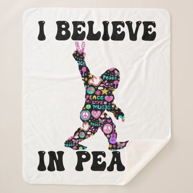 Manta Sherpa Gracioso pie de playa que creo en la paz (Anverso)