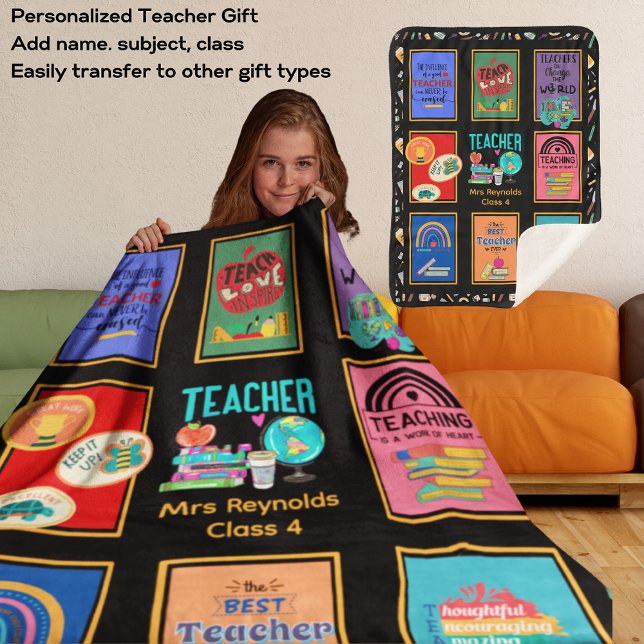 Manta Sherpa Gracioso profesor cita el mejor regalo que se haya (Subido por el creador)