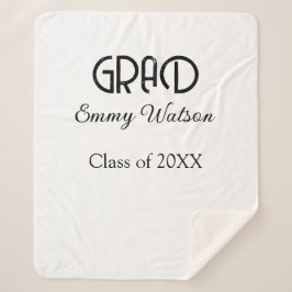 Manta Sherpa Grad bold letter graduation name class of 20XX sim