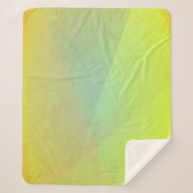Manta Sherpa Gradación Geométrica Amarilla Moderna (Anverso)