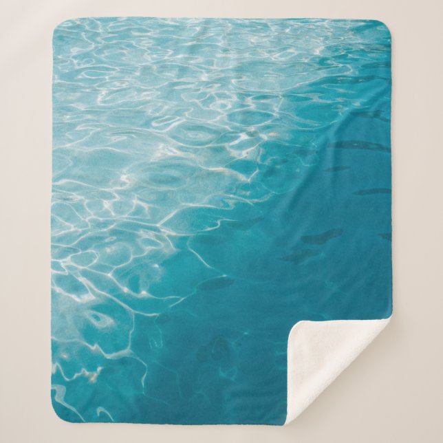 Manta Sherpa Gradiente azul (Anverso)