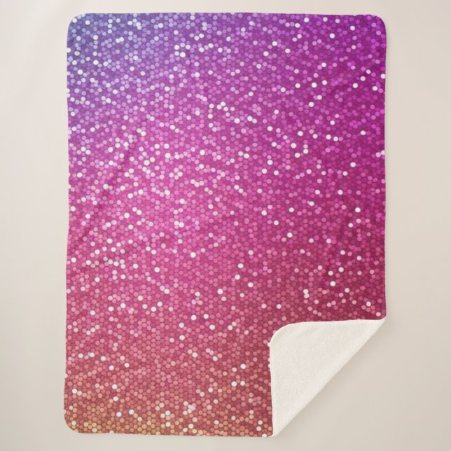 Manta Sherpa Gradiente de arcoiris Purpurina exagerado (Anverso)