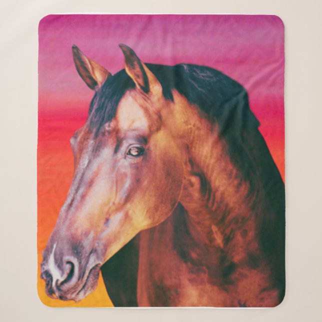 Manta Sherpa Gradiente de caballo bayo    (Anverso)