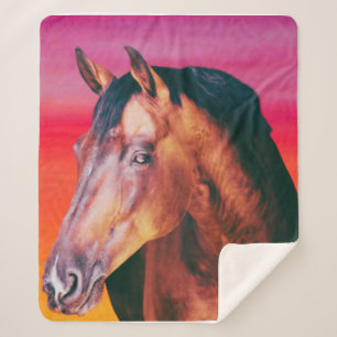 Manta Sherpa Gradiente de caballos de la bahía