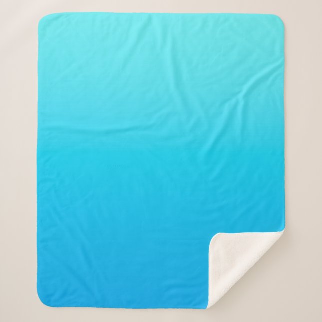 Manta Sherpa Gradiente de color azul (Anverso)