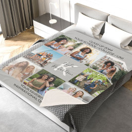 Manta Sherpa Graduación 8 Collage de fotos y Graduado Gris de p