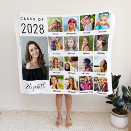 Manta Sherpa Graduación A Través Del Collage de fotos Anual