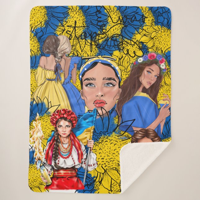 Manta Sherpa Graffiti Ucrania Detengan el apoyo a la guerra (Anverso)