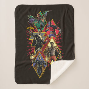 Manta Sherpa Gráfica de ráfaga de diamante de Adam negro