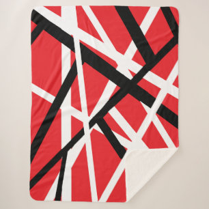 Manta Sherpa Gráfica Roja, Negra y Blanca  