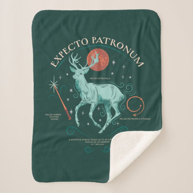 Manta Sherpa Gráfica Stag Expecto Patronum (Anverso)
