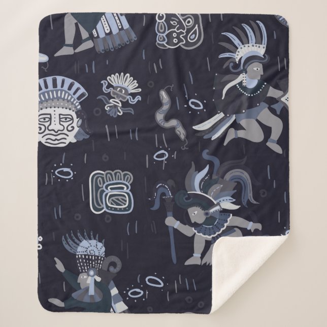 Manta Sherpa Gráfico de diseño incaico (Anverso)