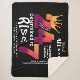 Manta Sherpa Gráfico de eslóganes Black All Day 24/7