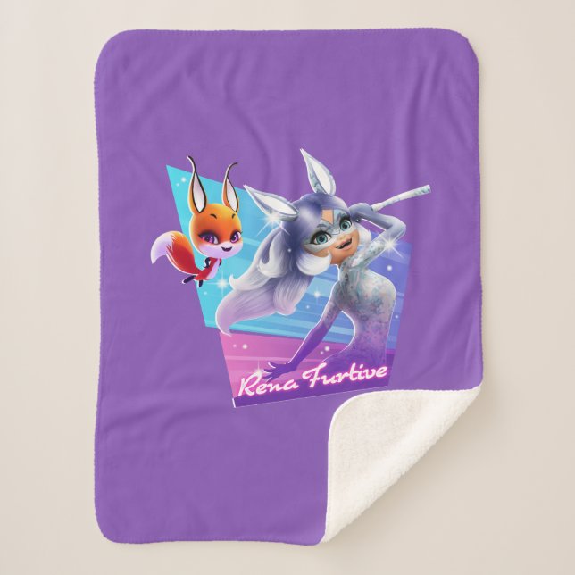 Manta Sherpa Gráfico de Rena Furtive (Anverso)