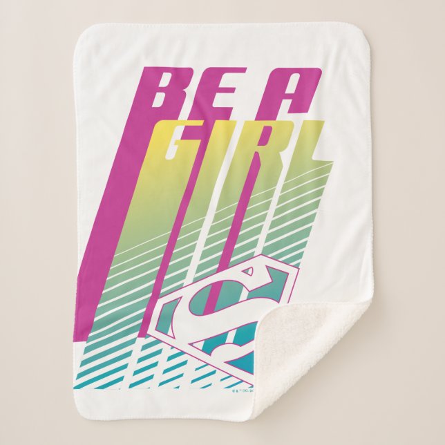 Manta Sherpa Gráfico de superchica "Sé Chica" (Anverso)