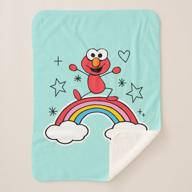 Manta Sherpa Gráfico del doodley arcoiris Elmo (Anverso)
