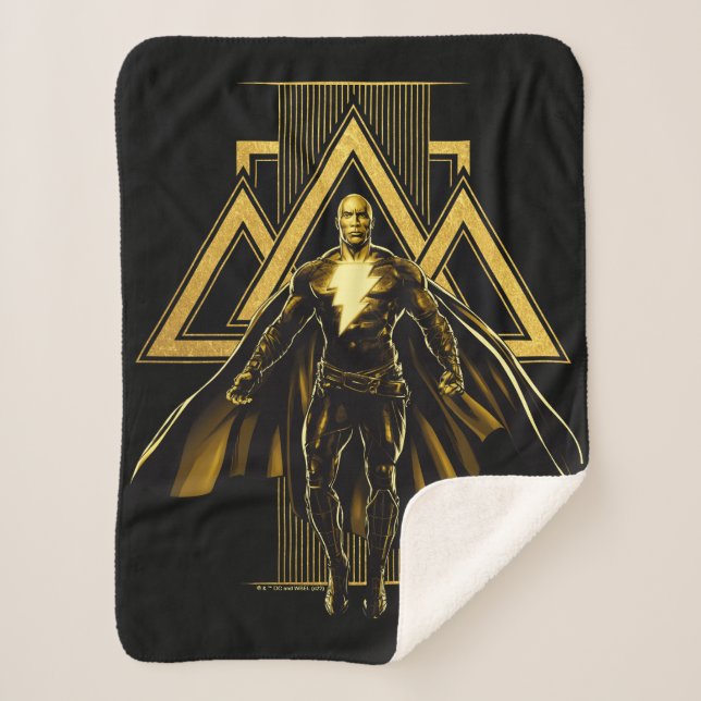 Manta Sherpa Gráfico del pilar triangular del Adam negro (Anverso)