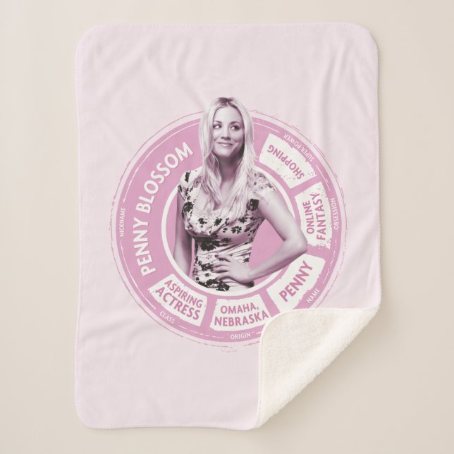 Manta Sherpa Gráfico informativo Penny Blossom (Anverso)