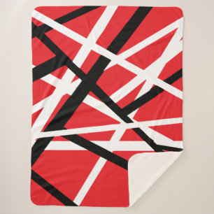 Manta Sherpa gráfico rojo, negro y blanco