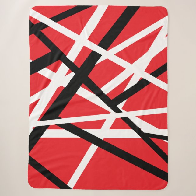 Manta Sherpa gráfico rojo, negro y blanco (Anverso)