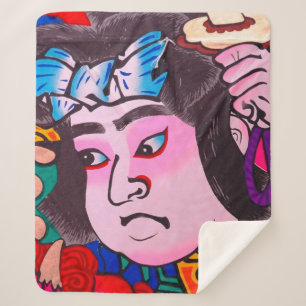 Manta Sherpa Gráfico sobre Kiteart tradicional japonés, kite, s