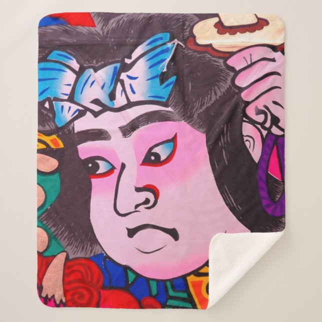 Manta Sherpa Gráfico sobre Kiteart tradicional japonés, kite, s (Anverso)