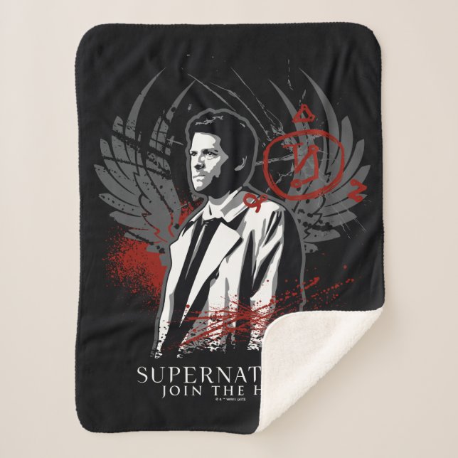 Manta Sherpa Grafiti de Castiel Supernatural (Anverso)
