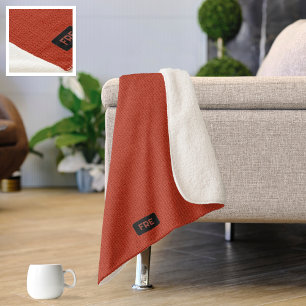 Manta Sherpa Gran aspecto puntiagudo - Naranja de llama - Rojo