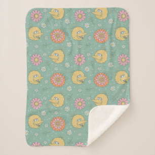 Manta Sherpa Gran Bird   Patrón floral de buenos vibraciones