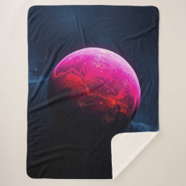 Manta Sherpa Gran Planeta Rojo Brillante