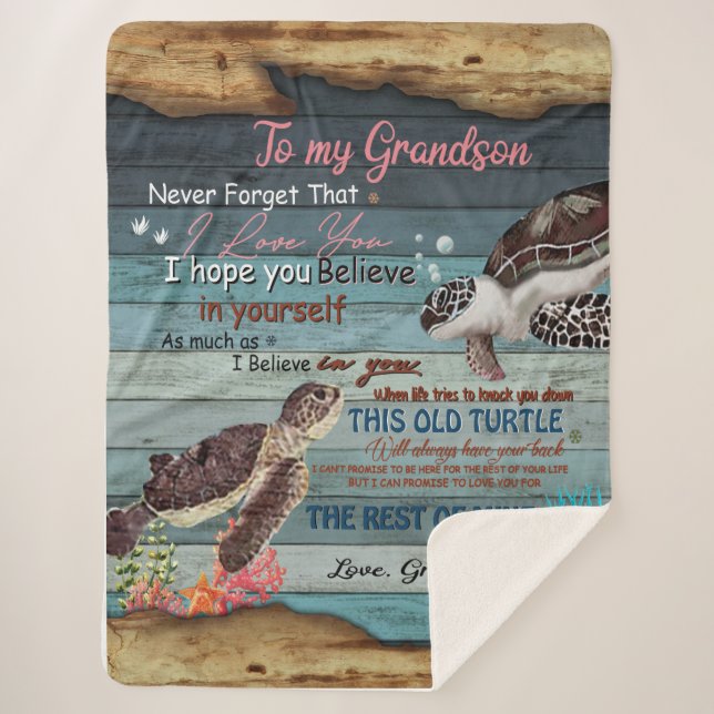 Manta Sherpa Grandson Gift | Carta A Mi Abuelo (Anverso)