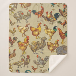 Manta Sherpa Granja de pollo de gallo