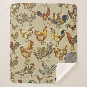 Manta Sherpa Granja de pollo de gallo