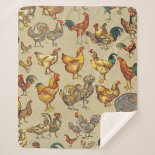Manta Sherpa Granja de pollo de gallo de corral