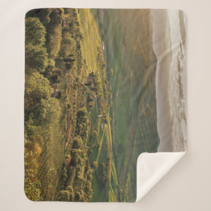 Manta Sherpa Granjas rurales italianas, puesta de sol toscana.